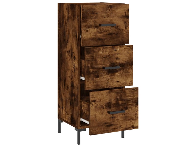  Buffet - bahut - meuble de rangement chêne fumé 34,5x34x90 cm bois d'ingénierie  - Conforama E