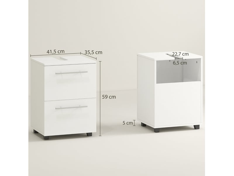  Meuble de salle de bain sous vasque blanc  - Conforama E
