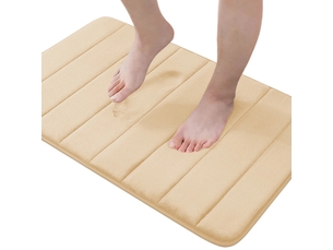 Tapis de bain en mousse à mémoire de forme antidérapant - 24 x 36 pouces - beige