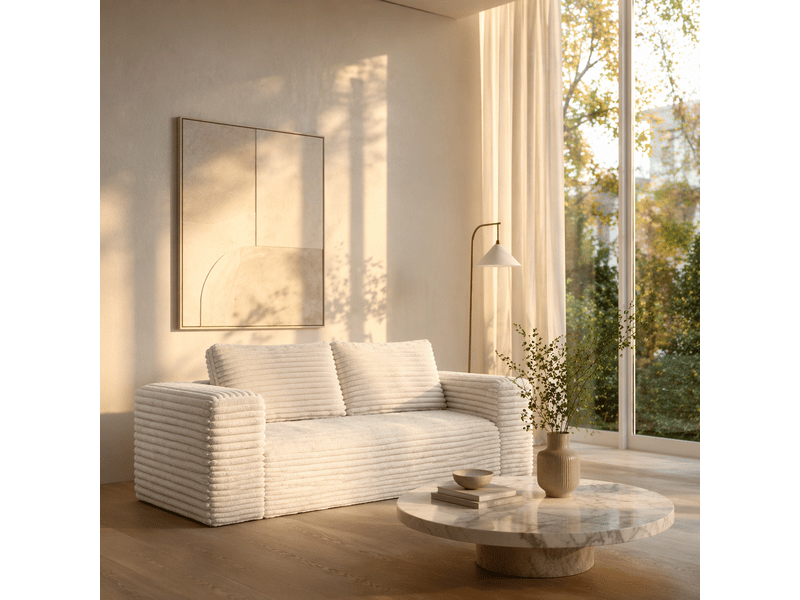  Canapé 2 places - chenille vert convertible en lit rangement accoudoir - chenille - vert CozyNest - Conforama C