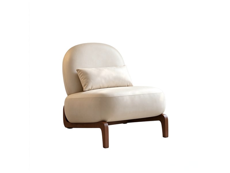  Fauteuil de lecture sans accoudoirs,86,9x72,1x69,9 cm,avec coussin,tissu,camel  - Conforama A