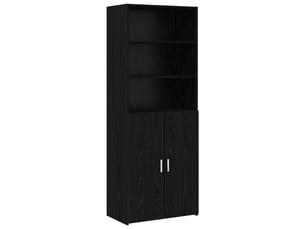 Buffet - haut armoire chêne noir 70 x 42,5 x 185 cm bois d'ingénierie