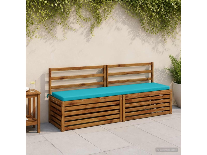 Lot de 2 coussins de banc, coussins d'assise soest 100 % polyester turquoise cf57508 - Conforama B