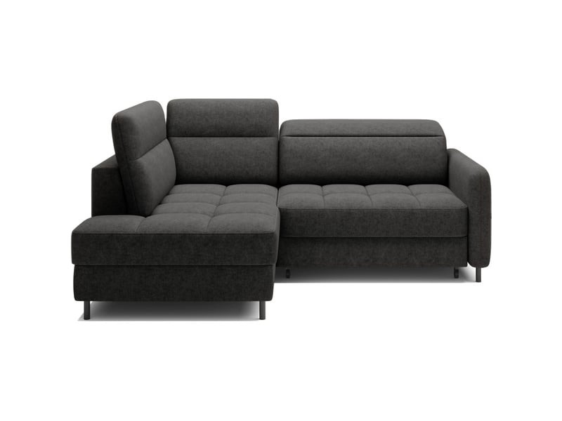 Canapé d'angle gauche convertible barnea 208 cm gris foncé avec rangement - Conforama A