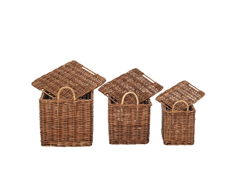  Lot de 3 paniers en osier katia 49cm marron  - Conforama C