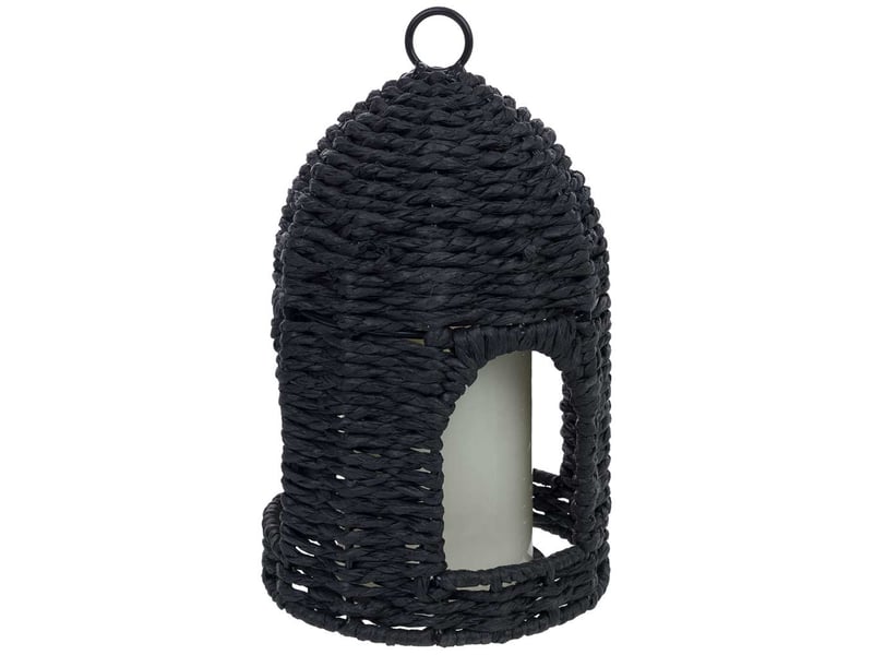  Lanterne en papier noir avec bougie led d13x19,522 h cm  - Conforama A