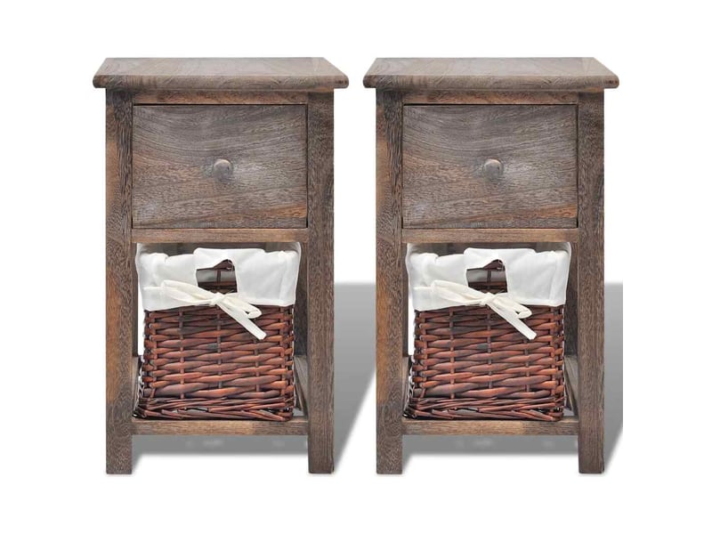  Lot de 2 table de chevet - cabinet de chevet - table de nuit bois marron  - Conforama B