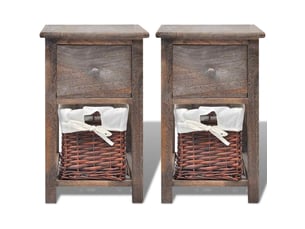 Lot de 2 table de chevet - cabinet de chevet - table de nuit bois marron