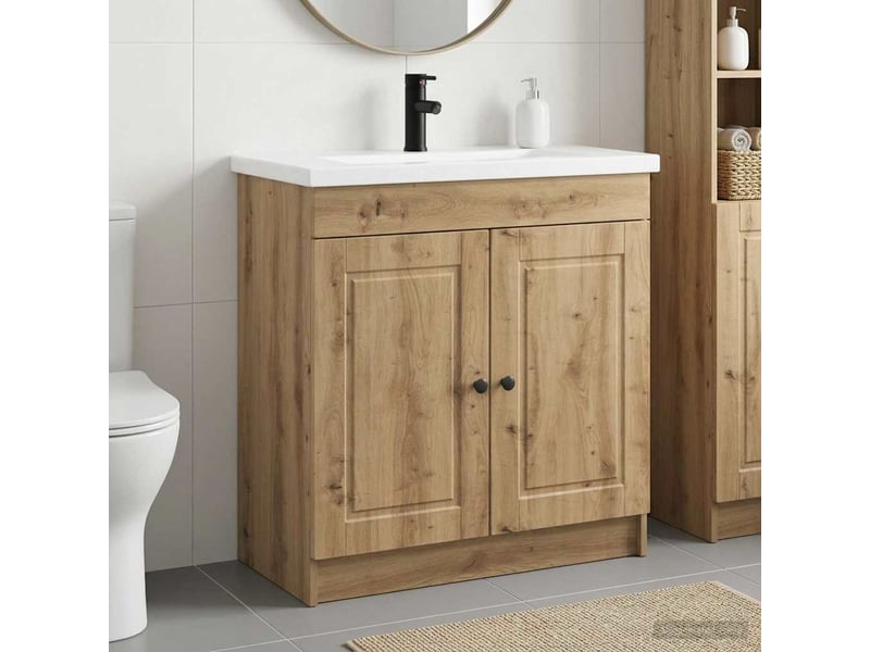 Ensemble de mobilier de salle de bain chêne artisanal shl3534 - Conforama B