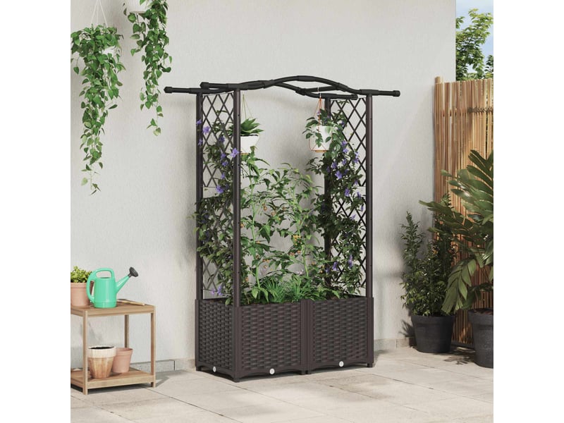  Jardinière - lit élevé avec treillis et toit marron 125 x 40 x 138 cm pp  - Conforama B