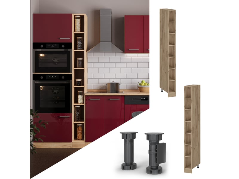  Vicco etagère de cuisine, chêne doréchêne doré, 20cm avec 7 compartiments  - Conforama C