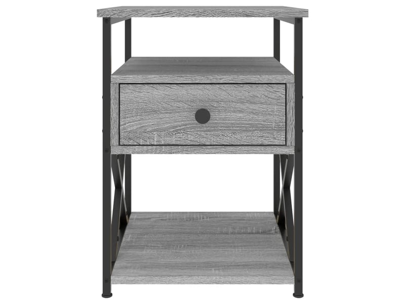  Lot de 2 tables de chevet - cabinet de chevet - table de nuit sonoma gris 40x42x55cm bois d'ingénierie  - Conforama E