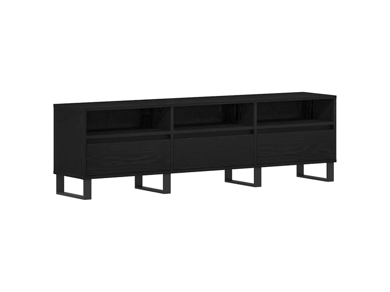  Meuble tv - banc tv - meuble de rangement 150 x 30 x 44,5 cm chêne noir bois d'ingénierie  - Conforama A