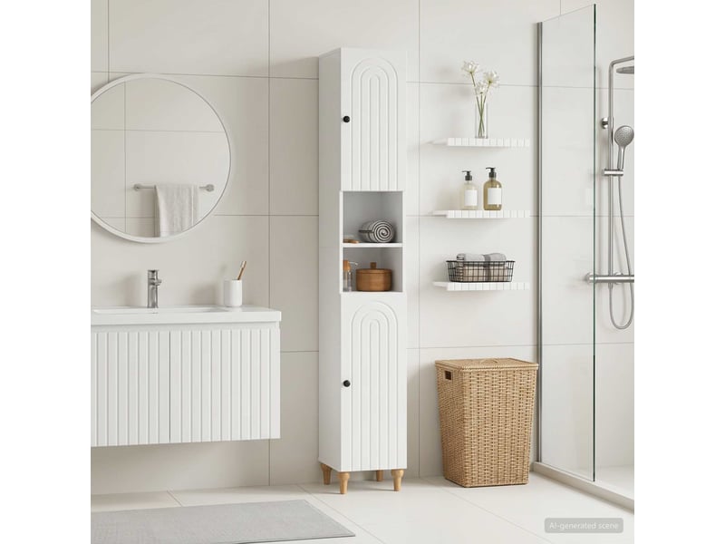  Colonne de salle de bain avec étagère ouverte alkmaar shl4733  - Conforama B