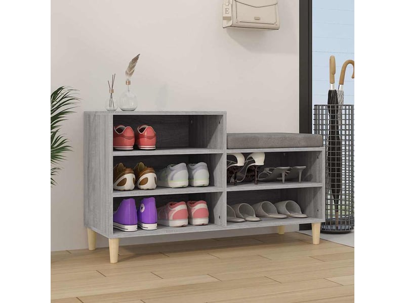  Armoire à chaussures sonoma gris 102x36x60 cm bois d'ingénierie shl9028  - Conforama B