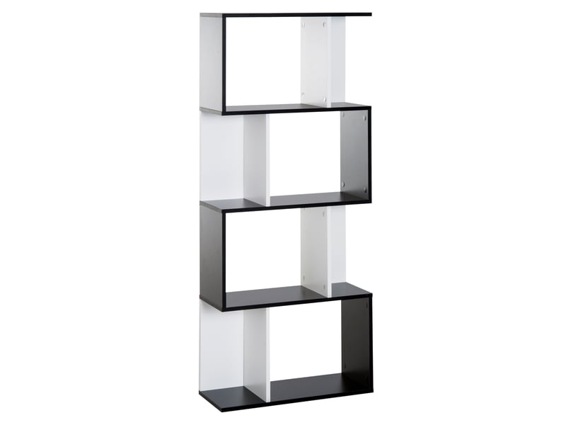  Bibliothèque en s à 5 niveaux 60 x 24 x 148 cm, étagère de rangement moderne pour salon, chambre et bureau  - Conforama B
