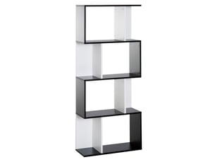 Bibliothèque en s à 5 niveaux 60 x 24 x 148 cm, étagère de rangement moderne pour salon, chambre et bureau