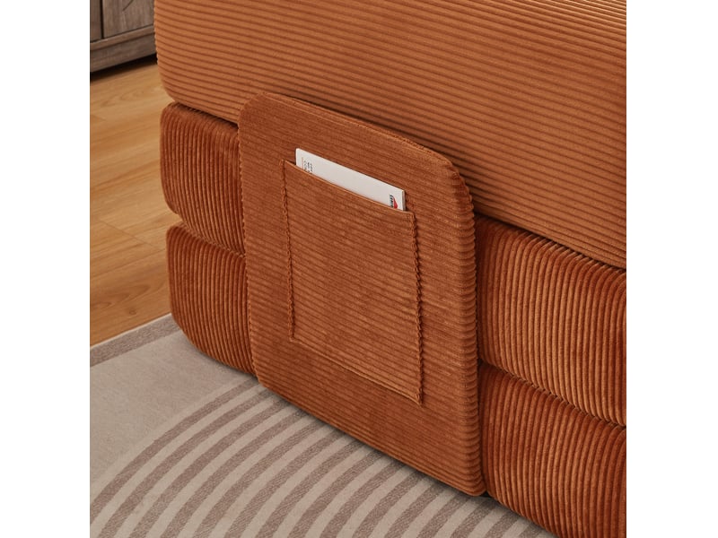  Canapé convertible 204x97x65 cm, structure en métal, terracotta  - Conforama E