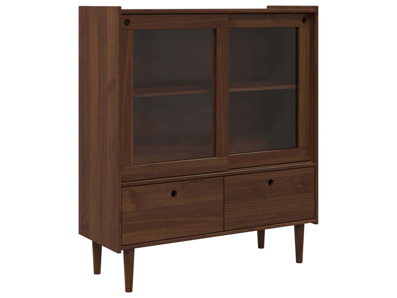  Vidaxl vaisselier bilbao caramel foncé 104 x 40 x 120 cm  - Conforama D