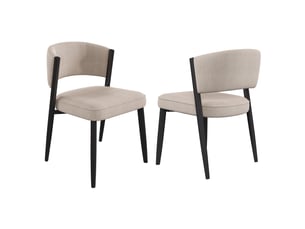 Lot de 2 chaises de salle à manger 60x49x80 cm, pieds en métal, taupe