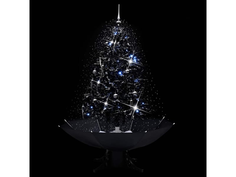  Sapin de noël - arbre de noël neigeux avec base de parapluie noir 140 cm pvc  - Conforama C