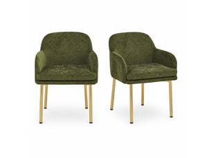 Lot de 2 chaises de salle à manger rembourrées avec accoudoirs, réglables en hauteur, charge 125 kg, coloris vert