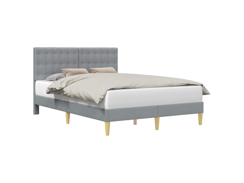  Lit double- lit adulte -  cadre de lit avec tête de lit gris clair 120 x 190 cm tissu  - Conforama A
