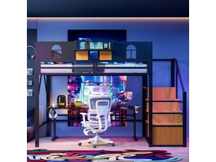 Lit mezzanine 140x200 cm <strong></strong> <strong></strong> coloris noir