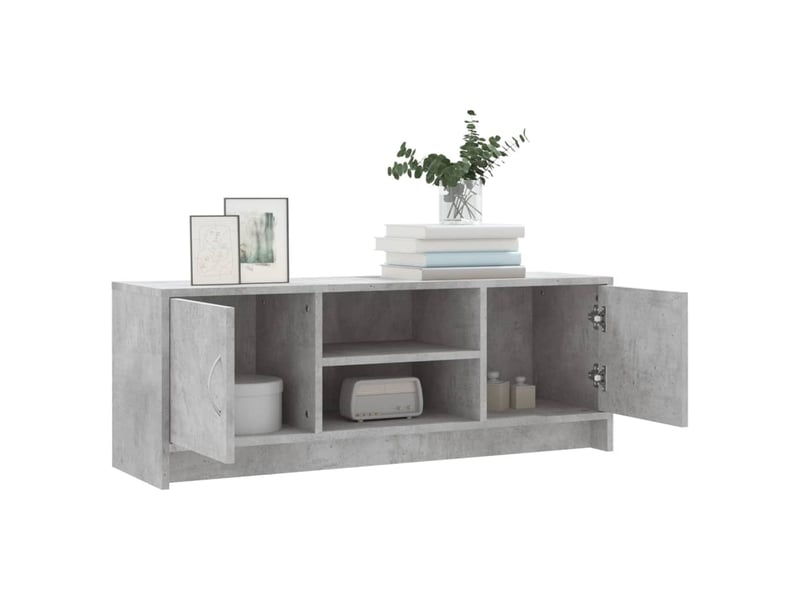  Meuble tv - banc tv - meuble de rangement gris béton 102x30x37,5 cm bois d'ingénierie  - Conforama D