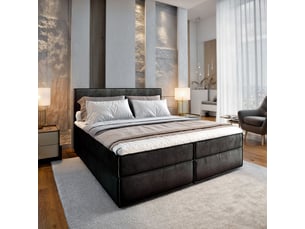Lit avec rangement 140x200 cm <strong>MASSENO</strong>  <strong></strong> coloris noir