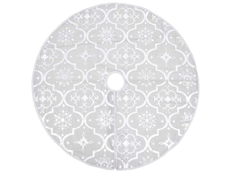  Jupe de sapin de noël de luxe avec chaussette blanc 150cm tissu  - Conforama C