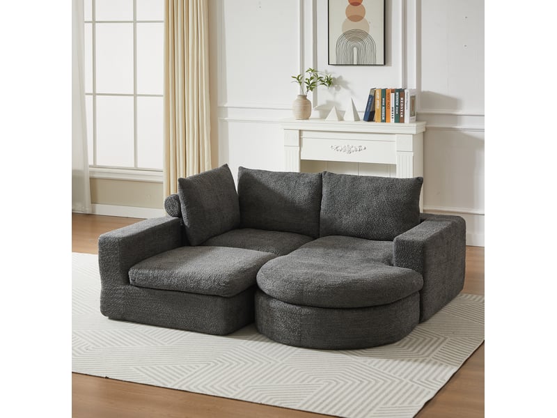  Canapé d'angle modulable 3 places avec méridienne réversible 250x160 cm evryae  - Conforama C
