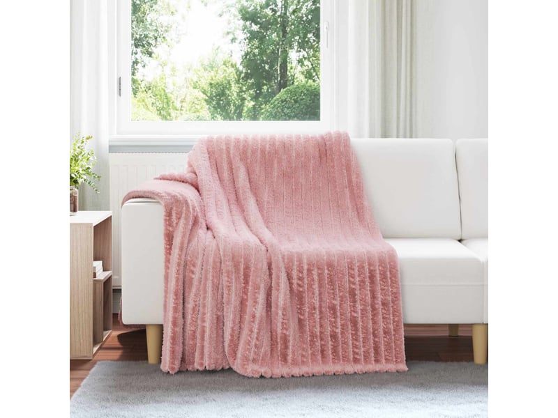 Plaid canapé rose 200x150 cm 0.8 kg polaire  - Conforama B