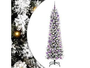Sapin de noël - arbre de noël artificiel blanc 240 cm pvc, métal et plastique
