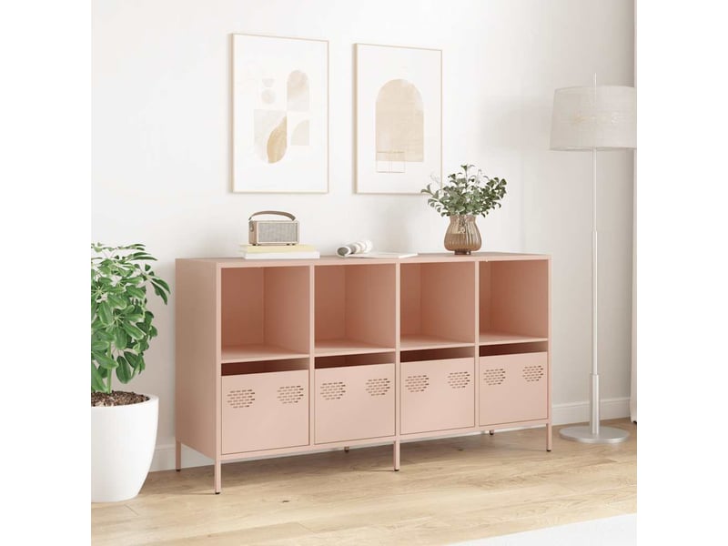  Buffet - bahut - meuble de rangement rose 135x39x73,5 cm acier laminé à froid  - Conforama C