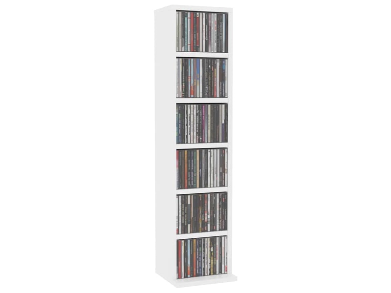  Petite bibliothèque, armoire à cd blanc 21x20x88 cm bois d'ingénierie  - Conforama C