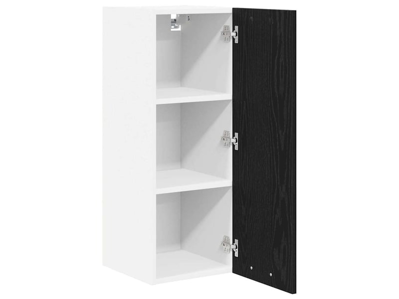 Meuble de rangement cuisine, armoire suspendue chêne noir et blanc 30x31x80cm  - Conforama E