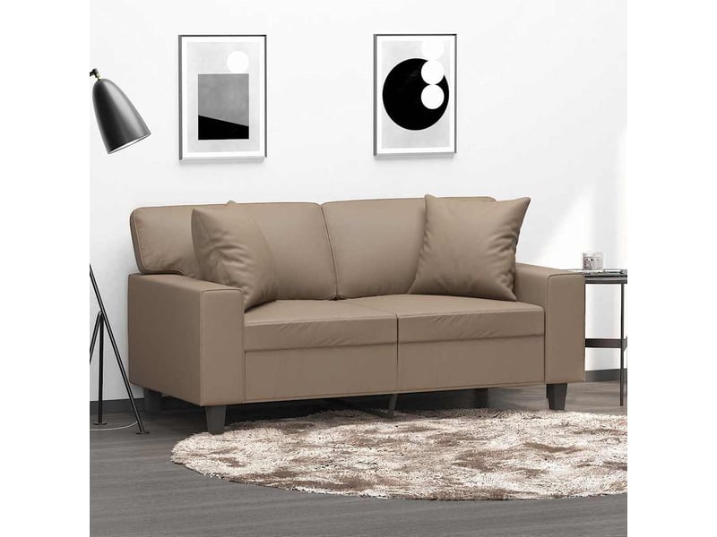  Lot de 2 coussins décoratifs cappuccino 40x40 cm similicuir cf60859  - Conforama B