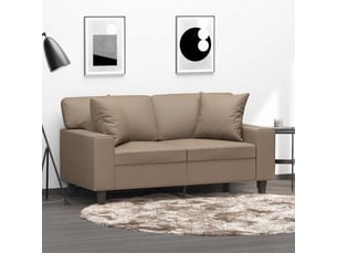 Lot de 2 coussins décoratifs cappuccino 40x40 cm similicuir cf60859