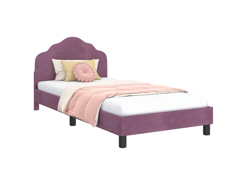  Cadre de lit pour enfants - lit jeune avec tête de lit pourpre 90 x 190 cm  - Conforama A
