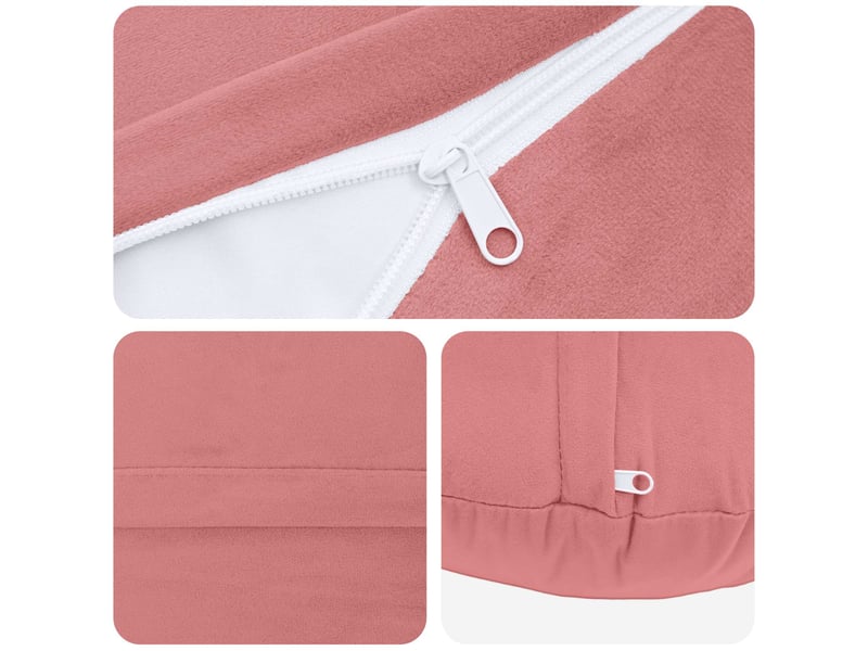  Lot de 2 coussins avec oreiller, coussins décoratifs heerlen rose velours cf50557  - Conforama E