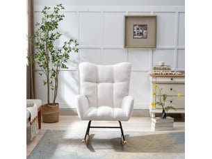 Fauteuil fixe MODENVIE  Tissu bouclette blanc vendu A l'unité