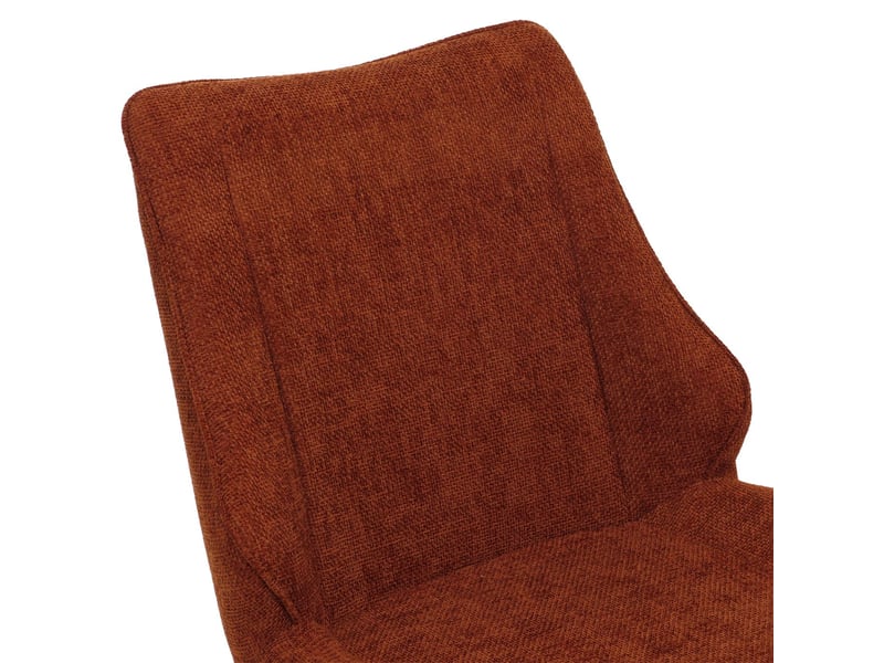 Lot de 2 chaises de salle à manger pivotantes à 180° avec retour automatique et protections de sol réglables tissu chenille brun rouge et fer 04_0009418 - Conforama D