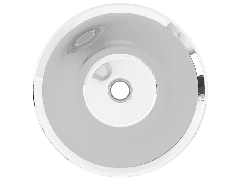  Lavabo de bain, vasque à poser 42 x 14 cm céramique argenté cf65626  - Conforama D