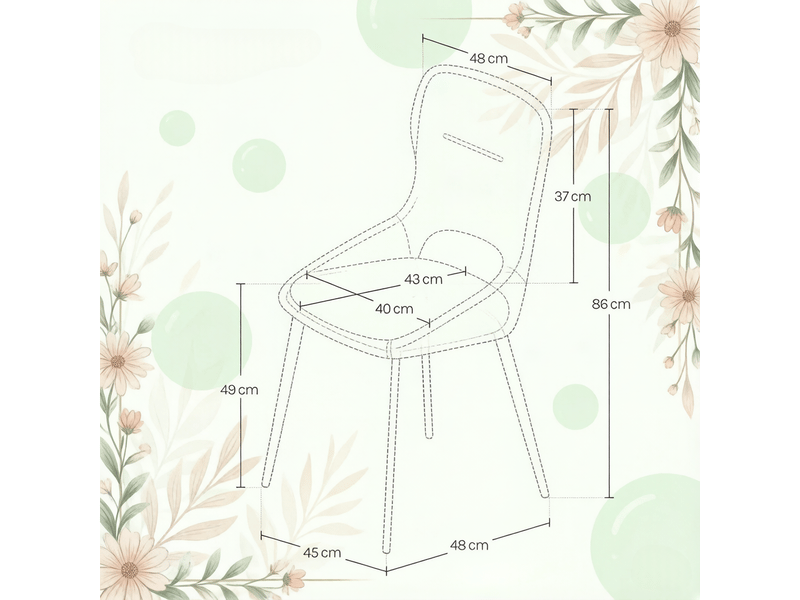  Chaises de salle à manger lot de 2 avec dossier perforé  - structure métal chenille orange 43 × 40 × 86 cm  - Conforama D