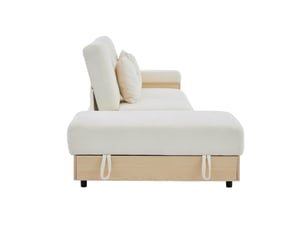 Canapé droit fixe <strong></strong> <strong></strong> 3 places Tissu beige avec coffre de rangement