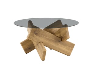 Table basse rond(e) coloris bois clair <strong>OKMYHOME</strong> <strong></strong> - 79 cmx79 cm