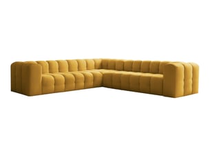Canapé d'angle réversible fixe LOUNGITUDE MILOE 6 places Velours Jaune