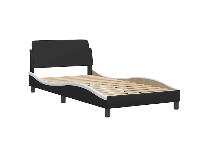  Lit simple- lit adulte -  cadre de lit dover noir et blanc 100x200 cm similicuir  - Conforama B