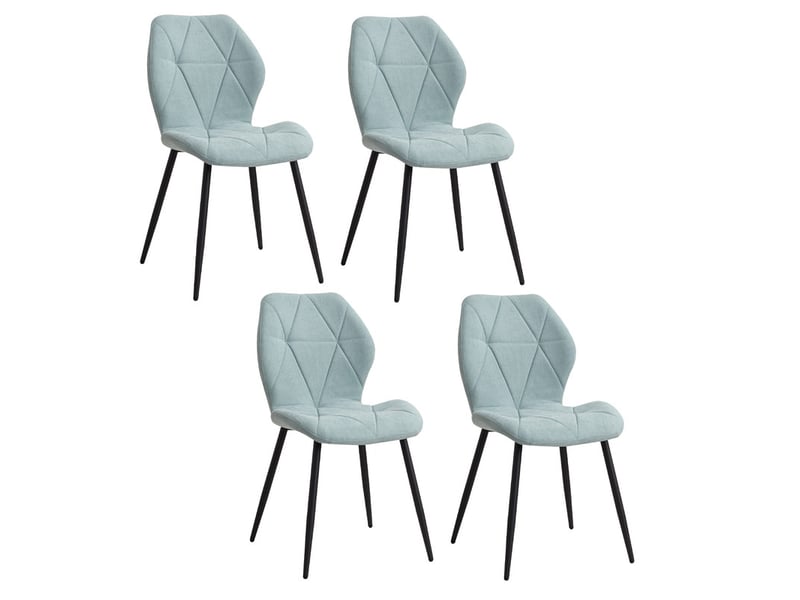  Lot de 4 chaises - chaise de salle à manger vintage en forme de diamant - chaise en lin - pieds en métal(menthe) Grand-house - Conforama A